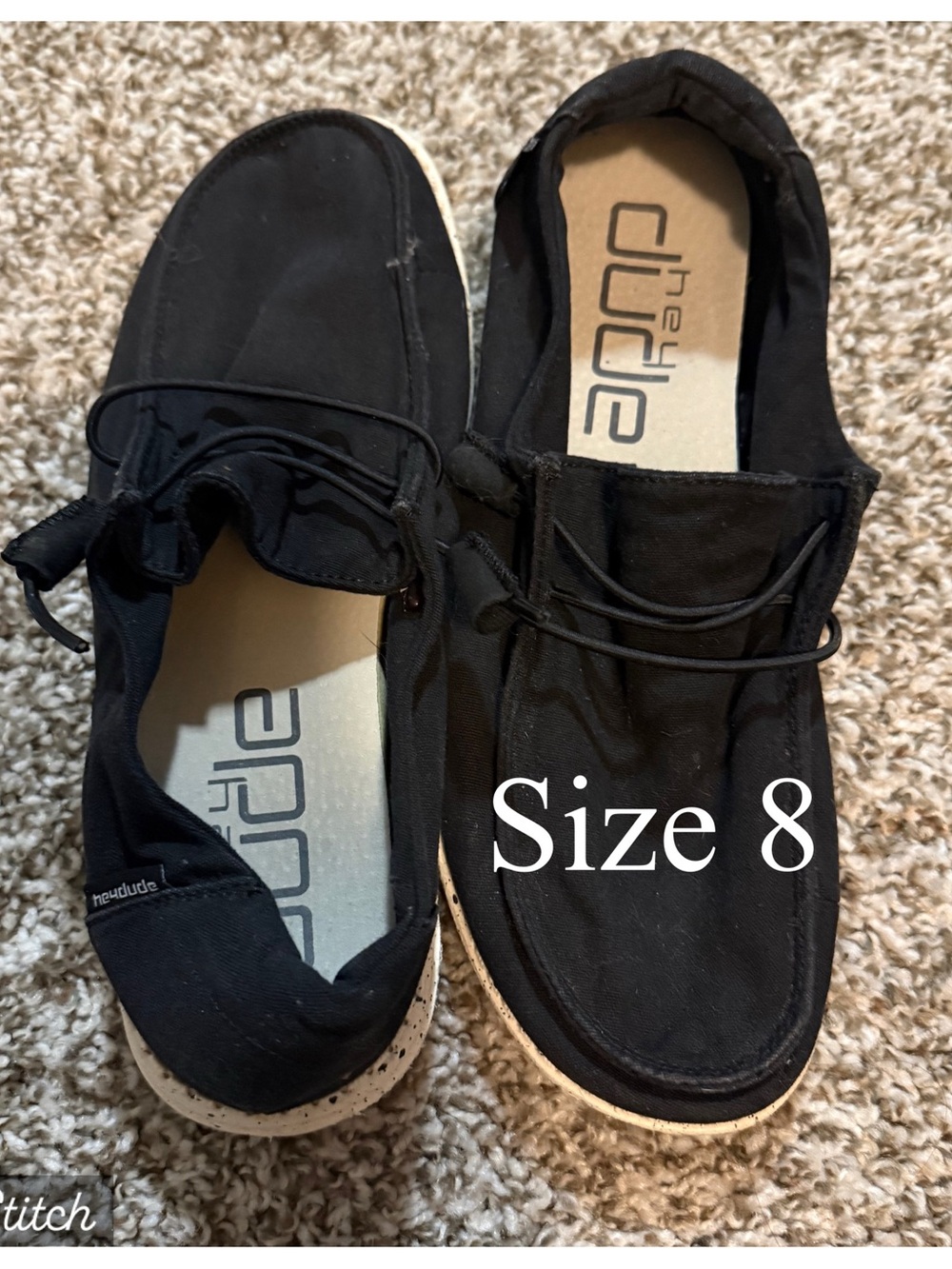 Hey Dude Women's Black Canvas Moccasins